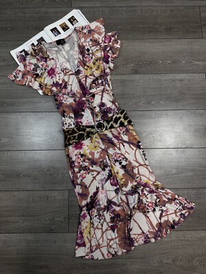 Just Cavalli Luxury Floral V-neck Dress Size 40