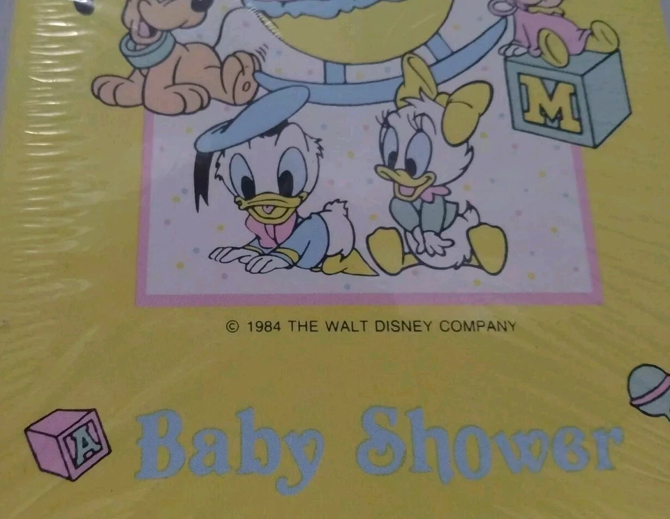 Convites vintage para chá de bebê Disney 2 pacotes de 8 Mickey Minnie Donald Pluto - Imagem 3 de 4