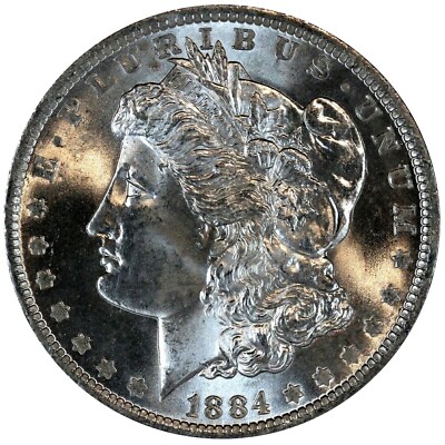 Brilliant GEM Uncirculated $1 1884-O Morgan US Silver Dollar 90% BU WHITE