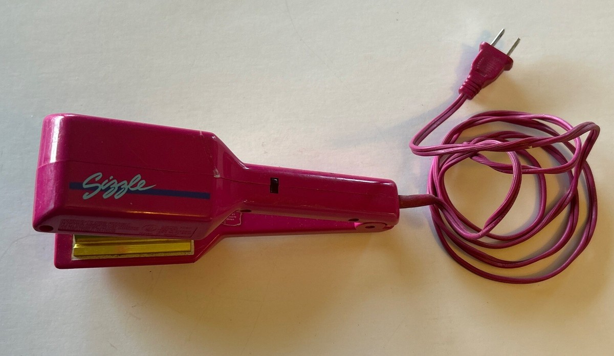 Sizzle Gold Pink Vintage 80s Hair Crimping Crimper Iron  display picture 2