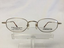 New Old Stock Claiborne C-586 Eyeglasses Gold Oval Titanium Temple