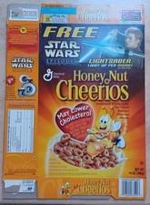 Empty GENERAL MILLS Cereal Box 2002 Honey Nut Cheerios STAR WARS II