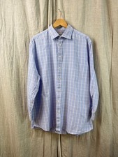 Charles Tyrwhitt Shirt Mens 18 34/35 Button Up Gingham Slim Fit Blue Red Check