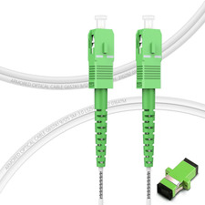 - OS2 SC/APC to SC/APC Fiber, 1M/3Ft Armored Fiber Optic Internet