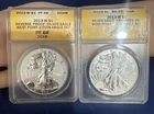 2x’s 2013-W Reverse & Enhanced Silver $1 Eagle West Point Set ANACS DCAM