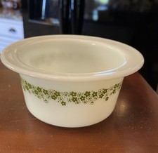 Tazón de bañera vintage Pyrex Corning #75 Spring Blossom Crazy Daisy Green Butter