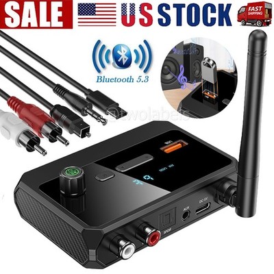 Home Stereo Audio Receiver AUX USB Optical HD Music to RCA Adapter Bluetooth 5.3