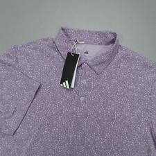 Adidas Ultimate365 Mini Bunker Geometric Polo Shirt Men's Size XL Powder Plum