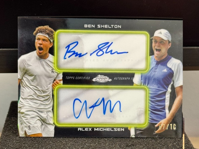 BEN SHELTON + ALEX MICHELSEN #7/10 SSP AUTO! 2025 Topps Chrome Tennis Black SSP