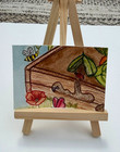 Original ACEO Watercolor Series Vegetable Garden Bees Poppy PaletteandPage Bugs — photo 1