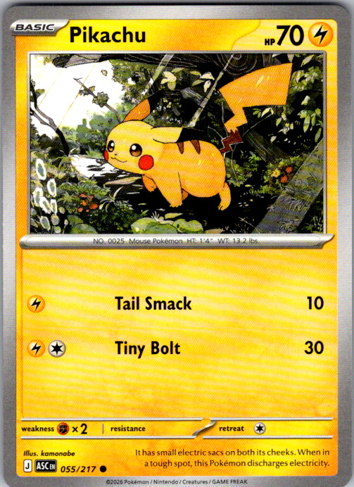 Pikachu Common ME: Ascended Heroes 055/217 NM AH-EC01