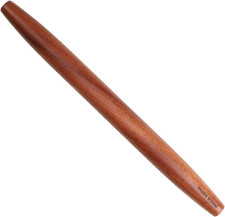 Muso Wood Sapele Wooden French Rolling Pin for Baking, Tapered Roller for Fondan