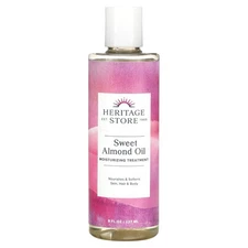 Heritage Store Sweet Almond Oil 8 fl oz 240 ml Cruelty-Free, EcoFriendly