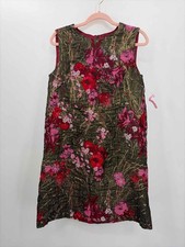 Pre-Owned Dolce & Gabbana Red Size 48 Floral Knee Length Sleeveless Dress
