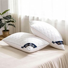 Standard Size Hotel Bed Pillows 2/4 Pack, Quilted Down Alternative Pillow