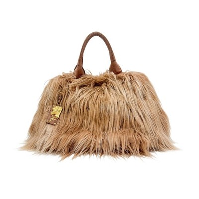 PRADA Canapa Dusty Pink Fur Hand Bag | eBay