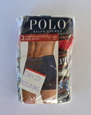 Polo Ralph Lauren Men's Medium Stretch Classic Fit Boxer Briefs Red Gray 3 Pack