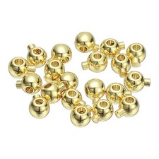 20 Pcs Round Crimp Beads, 3.2mm Copper Spacer Beads, Light Gold