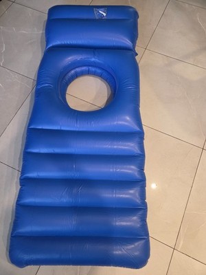  Inflatable pregnancy pool float with belly bump hole, blue.