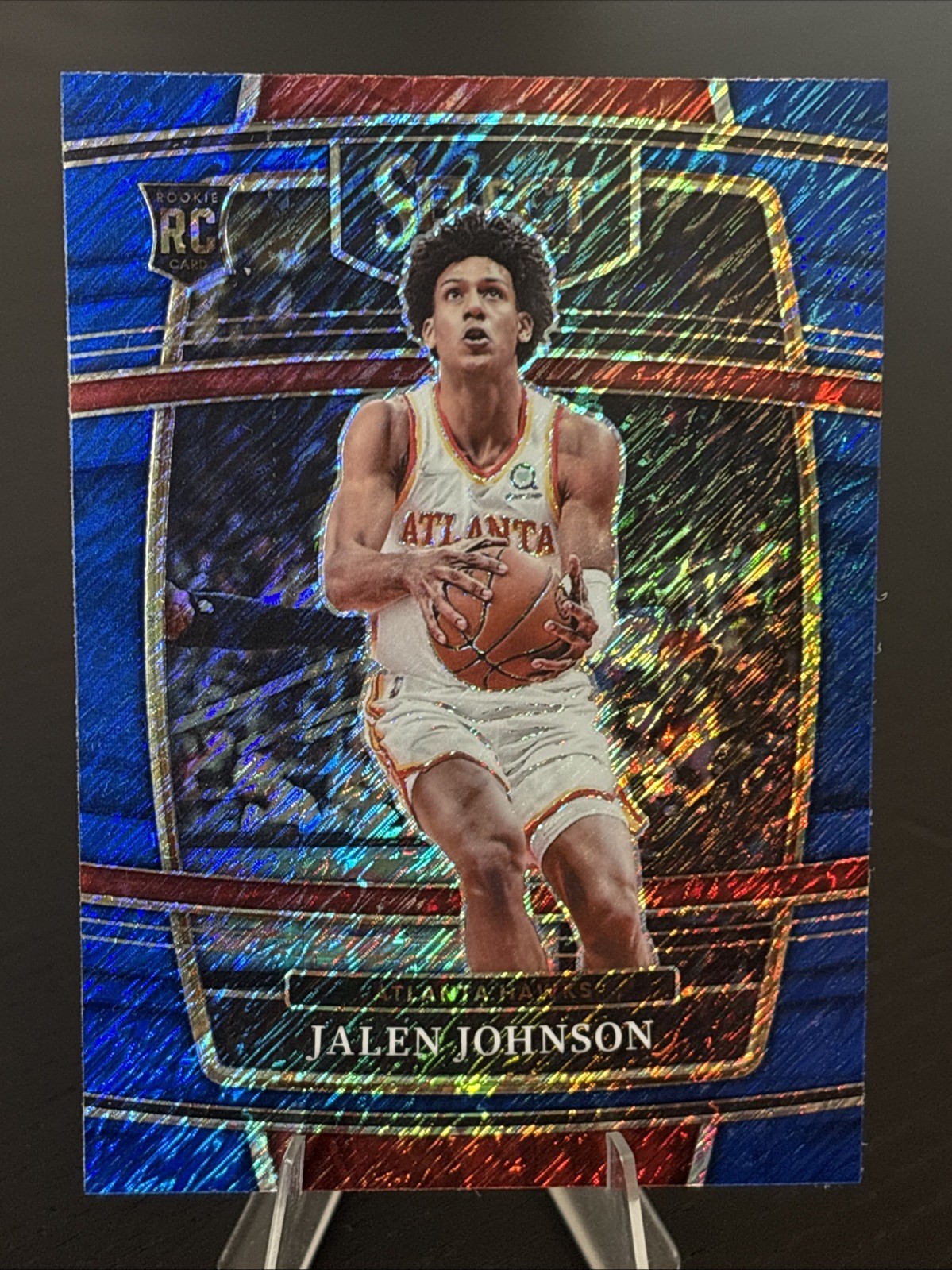 2021-22 Panini Select - Concourse Jalen Johnson #17 Blue Shimmer Prizm (RC)