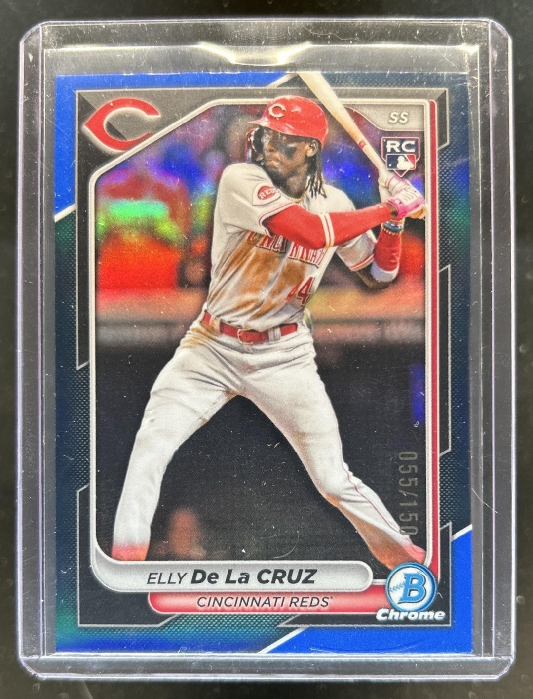 2024 Bowman Chrome Elly De La Cruz RC Blue Refractor Rookie #/150 Reds