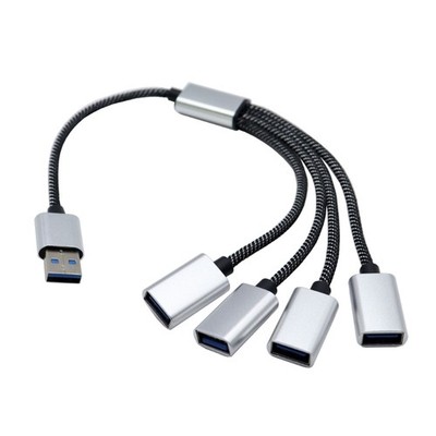 USB Splitter 1 in 4 out Adapter USB2.0 Power Cord Extension for Charging Data