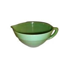 Vintage Fire-King Jadeite Batter Bowl Restaurant Ware, 9.5” Mixing Bowl w Spout