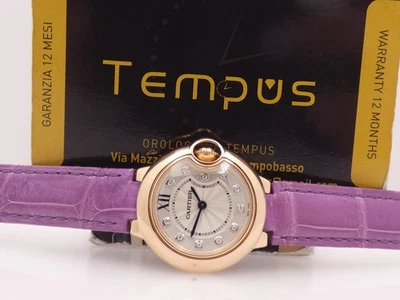 CARTIER BALLON BLUE 3007 LADY DIAMONDS 18Kt ROSÉ GOLD TOP + PAPIERE WE902050 UHR - Bild 1 von 4