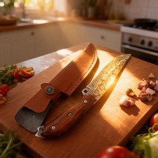 Jagdmesser Taschenmesser Rosenholz EDC Knife Damaststahl Klinge Handgefertigt