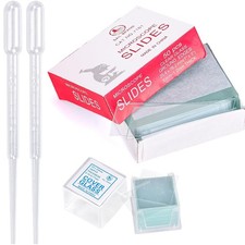 100pcs Microscope Slides + 200pcs 20x20mm Pre-Cleaned Cover Slips for Science
