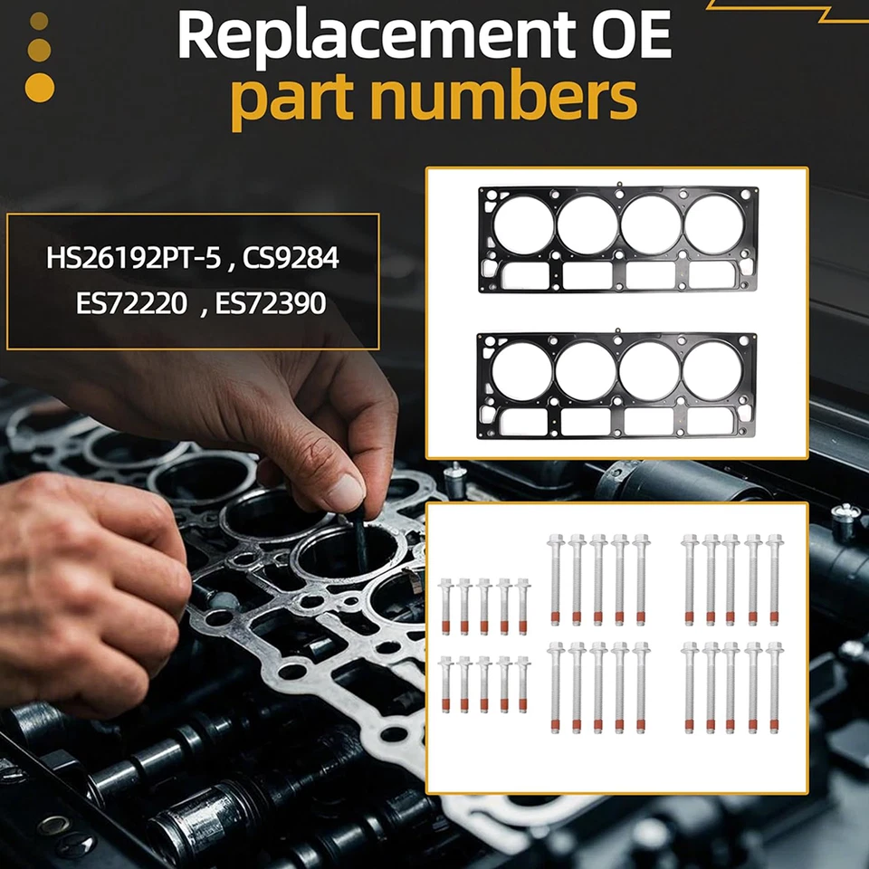 Non AFM Camshaft MLS Head Gasket Set Bolts For 2007-2016 Chevy GM Gen4 LS 6.0L Foto 2 de 4