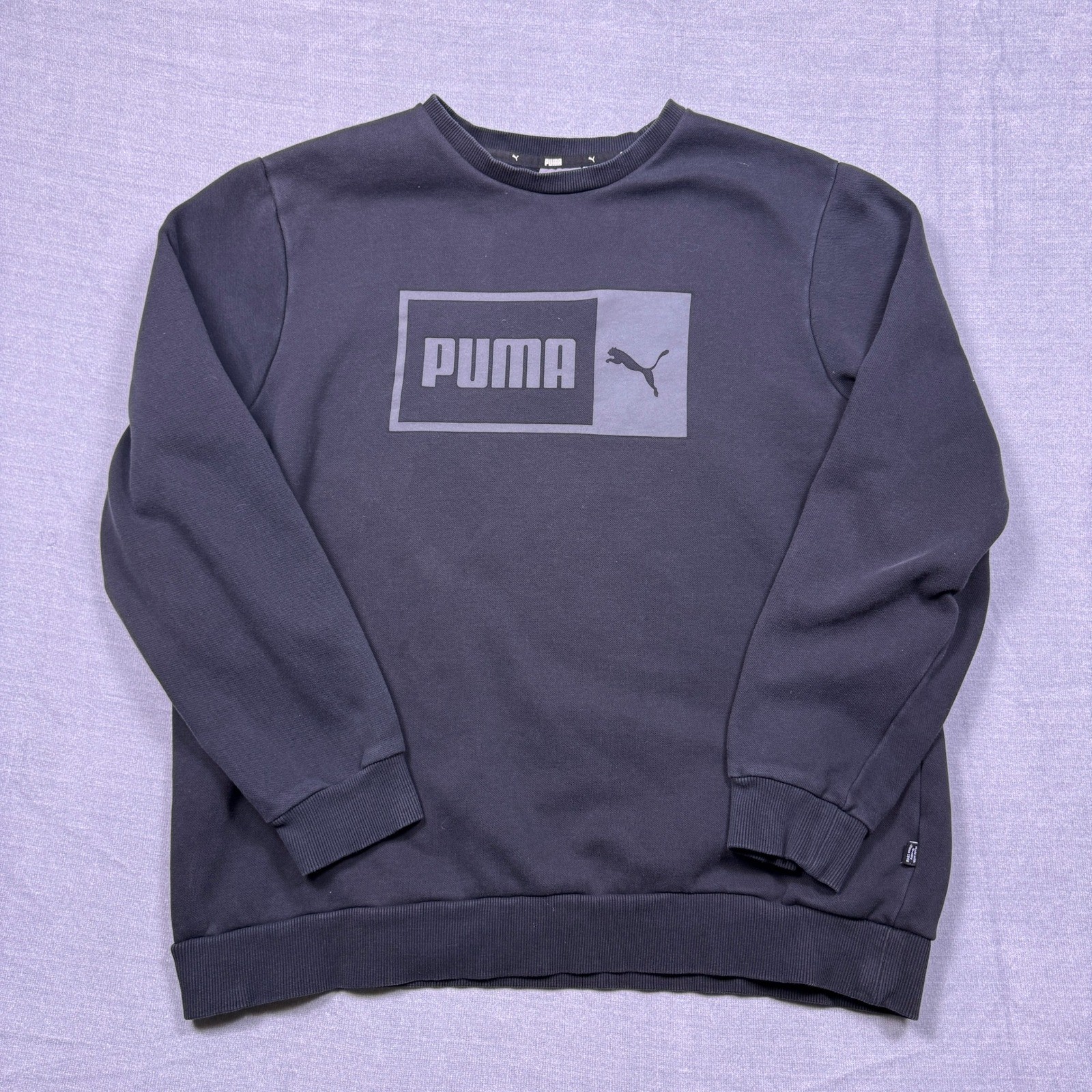 Puma Women's XL Black Crewneck Sweatshirt Long Sleeve Logo Pullover