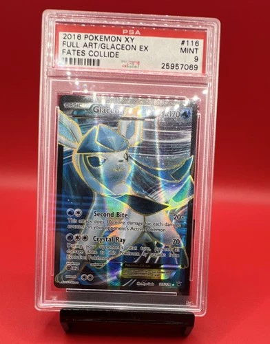 Glaceon EX Full Art Ultra Rare Holo 116/124 Fates Collide PSA 9 Pokémon TCG