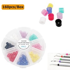 160pcs Dental Hygienist Instruments Silicone Color Code Rings Bands Autoclavable