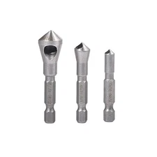 Deburring Tool Set Drill Bits 1/4 Hex Shank Chamfer Wood Countersink Deburrin