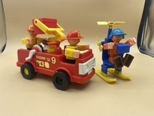 Gabriel Wannabees Firetruck  Helicopter Figures 1975 Vintage Gabriel
