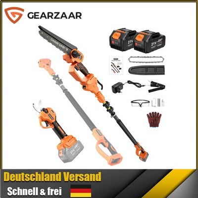 Elektrische Astsäge tree trimming electric pole saw wood cutting Kettensäge Akku