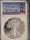 2018 S American Silver Eagle San Francisco Bay Bridge NGC PF70 Ultra Cameo