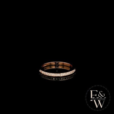 Rose Gold Moissanite Ring Farley And Weston 9ct Channel Set Half Eternity