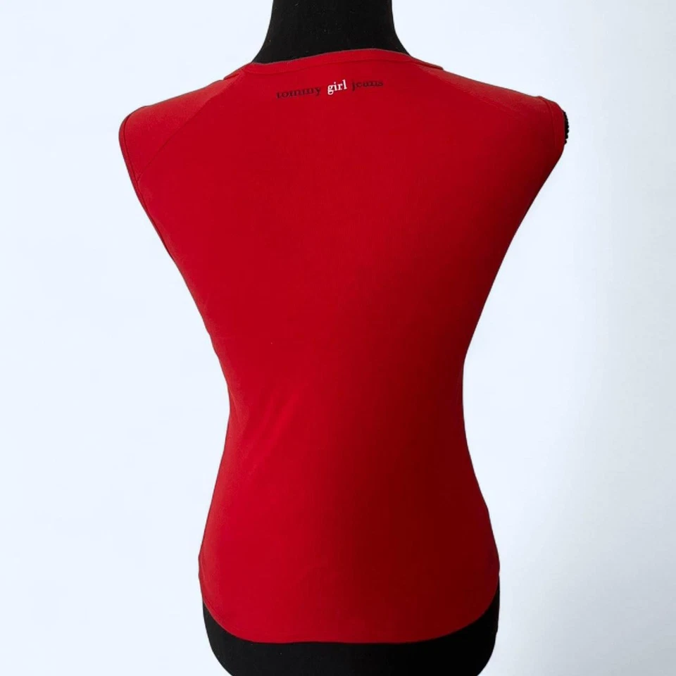 Camiseta sin mangas vaquera vintage Y2K Tommy niña Foto 3 de 4