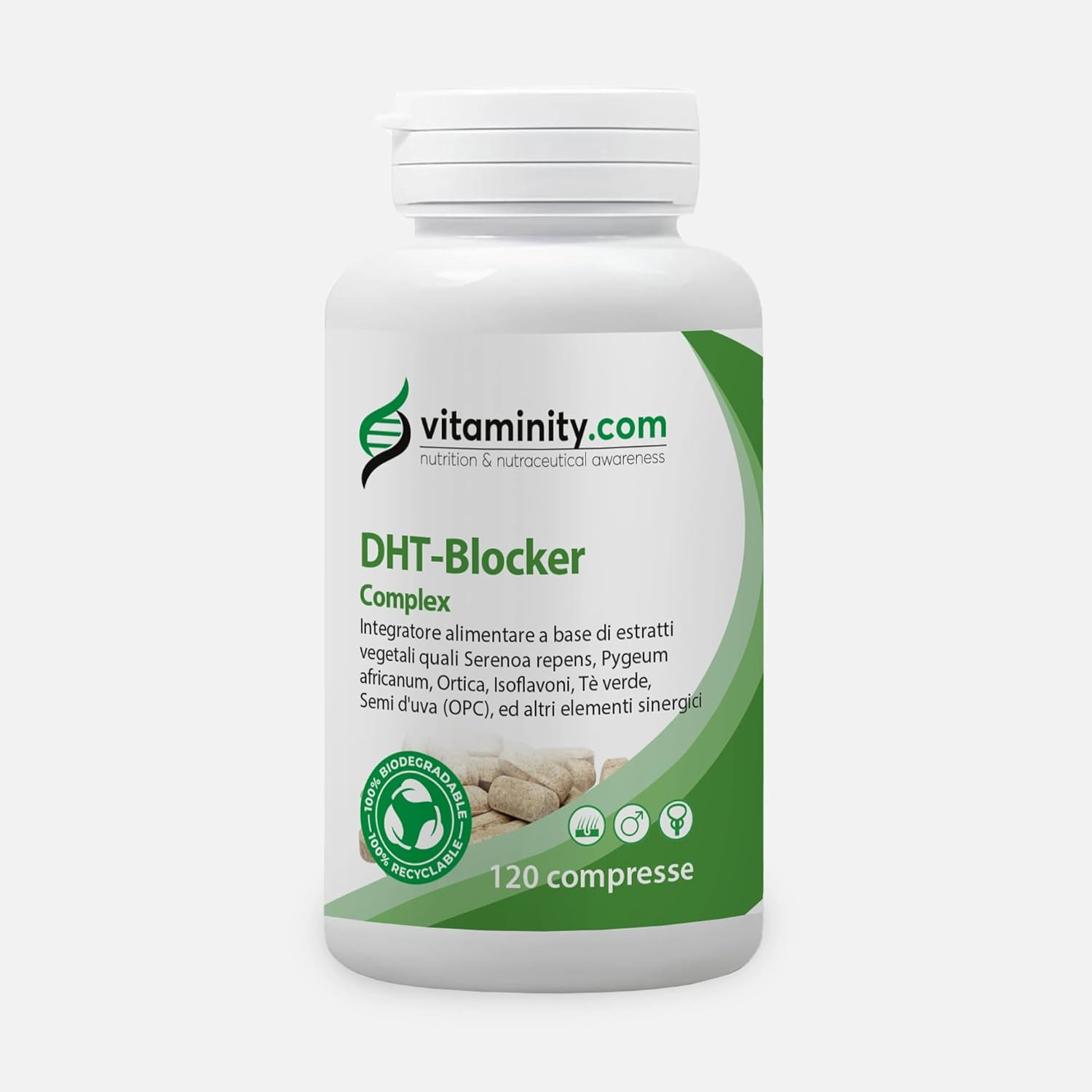 Anti-DHT Potente Uomo: Integratore Serenoa Repens Caduta Capelli