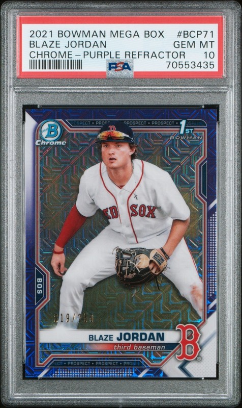 2021 Bowman Chrome Prospects Blaze Jordan #BCP-71 Purple Refractor /250 PSA 10