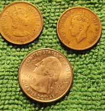 HONG KONG QUEEN ELIZABETH II & GEORGE THE 6TH 1948 & 1965 10 CENT COINS
