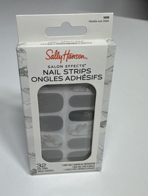 SALLY HANSEN - Nail Strips, Salon Effects - 32 Strips - Marble-ous Slate 1035
