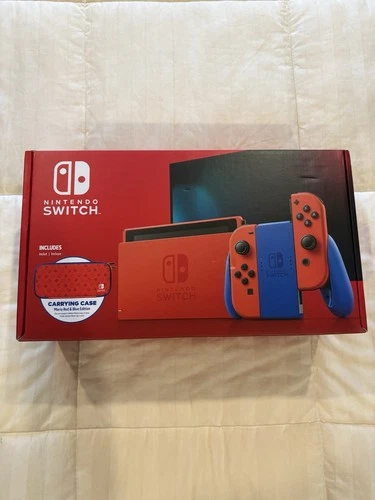 Nintendo Switch Console HAC-001(-01) Mario Red & Blue Edition 32GB New Sealed