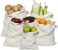 Reusable Produce Bags Cotton Washable - Organic Cotton Vegetable Bags - Cloth...