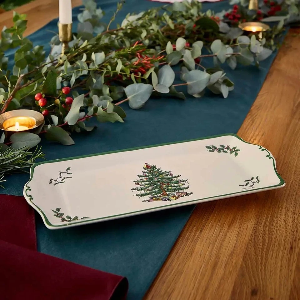 Spode Christmas Tree Sandwich Tray 33cm Porcelain Microwave Dishwasher Safe - Image 3 of 4
