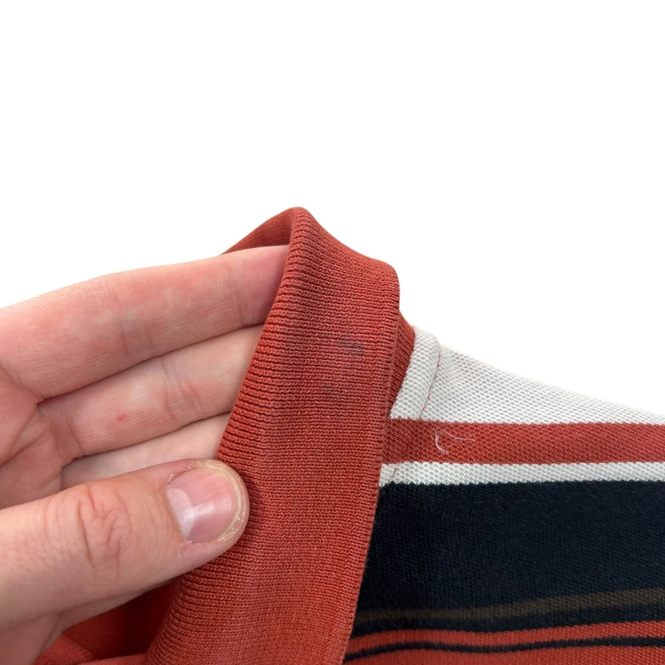 Camisa térmica vintage y2k Kani dorada manga larga en capas cuello a rayas Polo 3X Foto 4 de 4