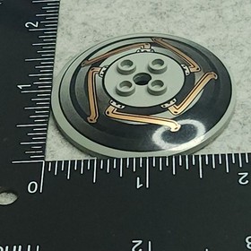 LEGO 44375apx1 Dish 6x6 Inverted Radar Hollow Copper Black Pattern Light Gray x1
