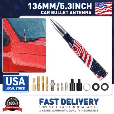 5.3'' Car Bullet Antenna American flag Pattern Mast For GMC Chevrolet Silverado